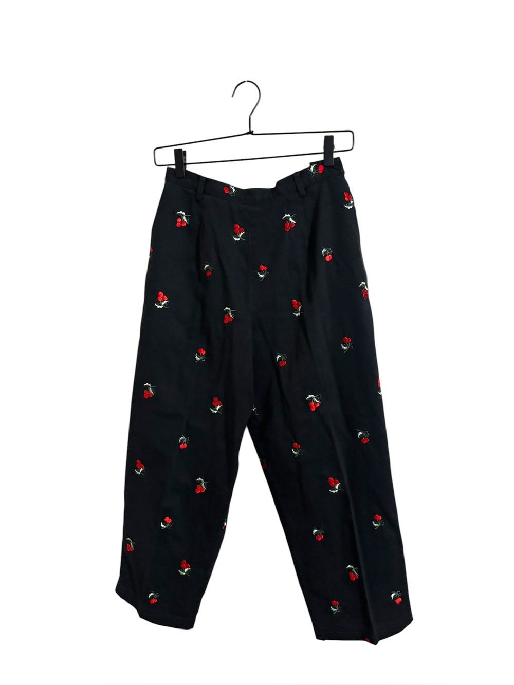Coldwater Creek Black Cherry Print Cropped Pants
